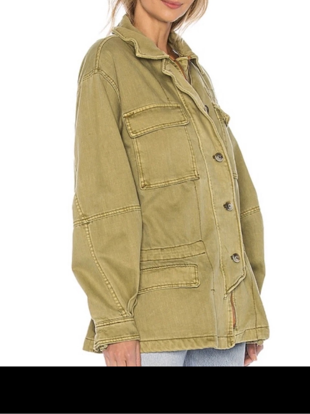 Free People Seize The Day Military Jacket ~ - Picture 3 of 14